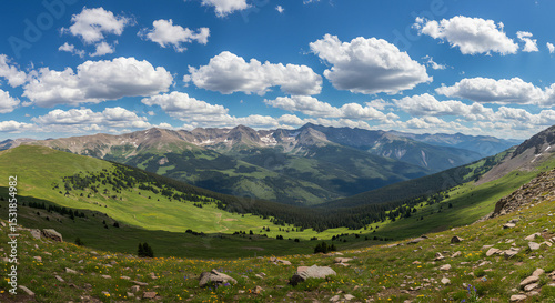 Summer Serenity in the Rocky Mountains – Lush Green Valleys and Majestic Peaks at Maroon Bells, Colorado