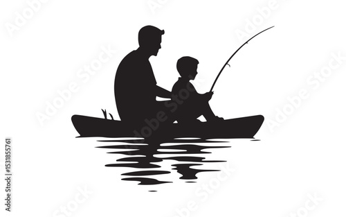Father's Day silhouette of a man fishing