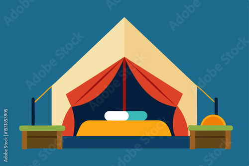 Camping Adventure Cozy Tent Setup for a Peaceful Glamping Experience