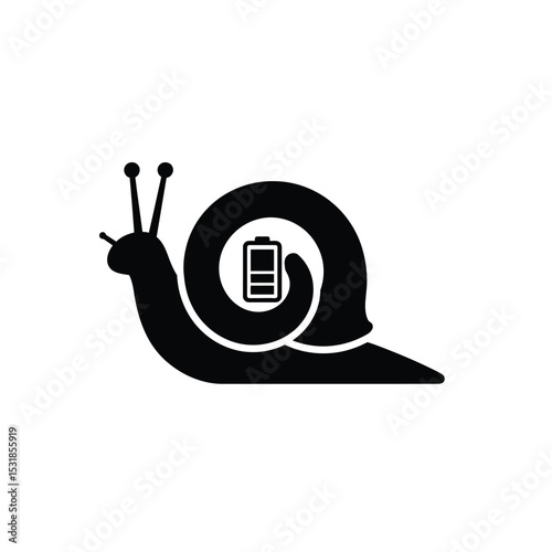 Slow charging snail battery power icon