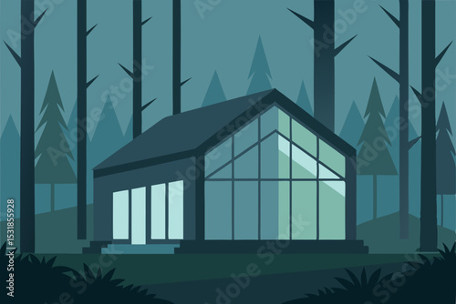 Modern Glass House nestled in a Serene Forest Architectural Design in Nature