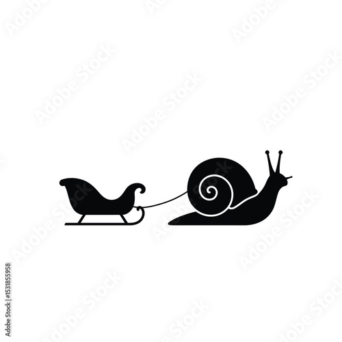 Snail pulling santa's sleigh christmas holiday fun