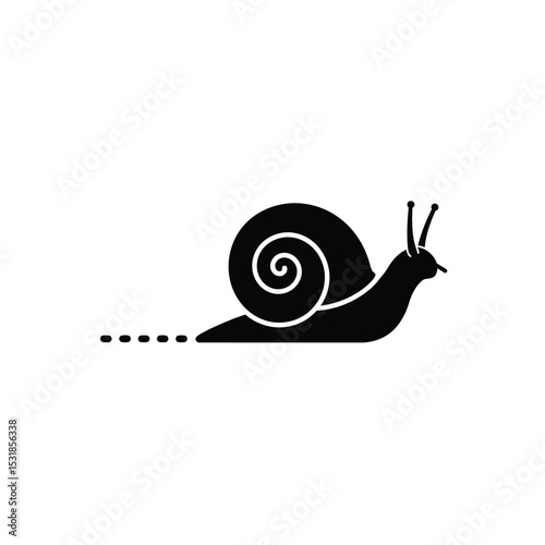 Snail icon slow motion black silhouette design