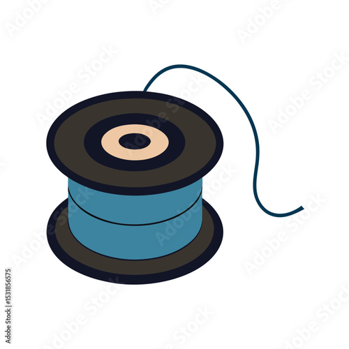 Fishing line spool vector illustration