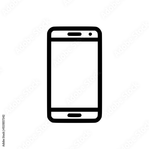 Minimal Black Line Mobile Phone Icon for Modern Communication