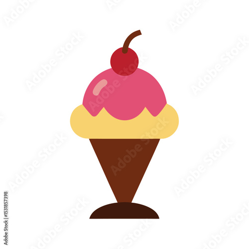 Ice cream sundae vector illustration