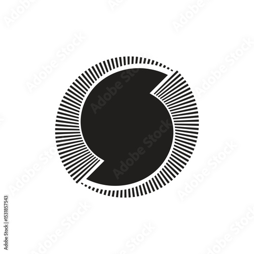 modern abstract letter S logo. Abstract Circular Design Element Black and White Vector Graphic.