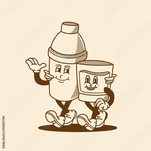 bar mascot couple good for logo, icon, mascot design, drink mascot, club mascot, etc