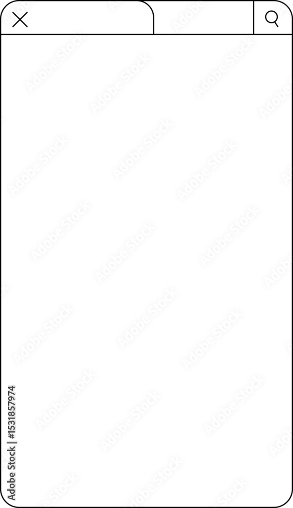 Minimalist Browser Frame With Tab And Search Icon Minimalist Browser Frame With Tab And Search Icon