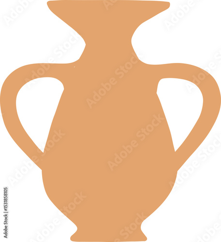 Freeform Curved Vase With Angular Lip And Arms