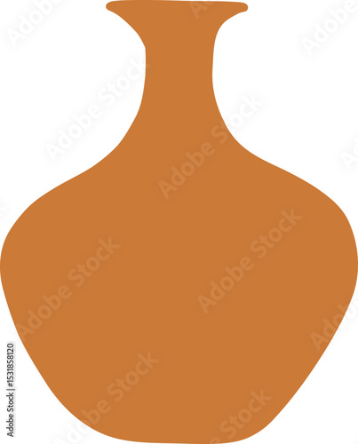 Freeform Rounded Vase With Tapered Neck