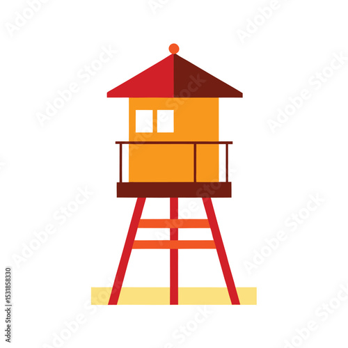Lifeguard tower vector illustration