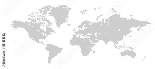 World map grayscale, world map picture, world map vector image, modern world map, Illustration, eps 10, worldwide, all continents, all countries, worldwide project