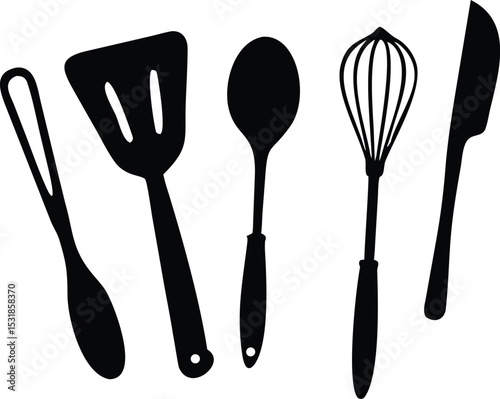 Spoon and fork cutlery set isolated on white background