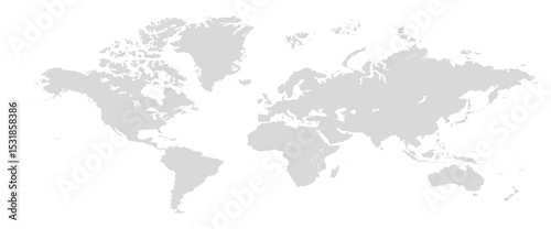 World map grayscale, world map picture, world map vector image, modern world map, Illustration, eps 10, worldwide, all continents, all countries, worldwide project