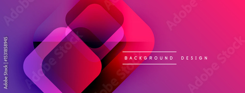 Abstract gradient shapes overlap. Vibrant pinks, purples, blues create modern visual effect. Text reads background design.