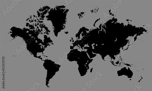 World map image, world map picture, world map vector image, modern world map, Illustration, eps 10, worldwide, all continents, all countries, worldwide project