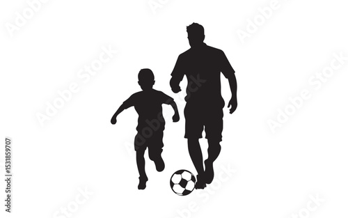 Father's Day soccer player silhouette