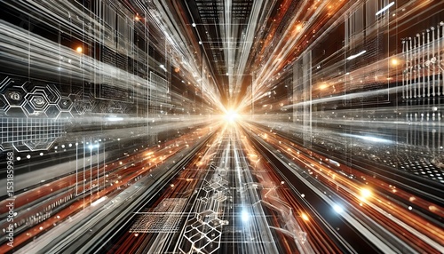 Data Stream into Bright Light