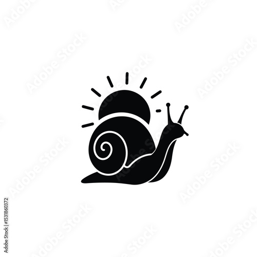 Snail sun silhouette nature slow peaceful calm