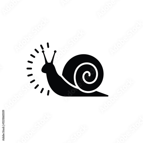 Slow snail pace sunburst design icon symbol