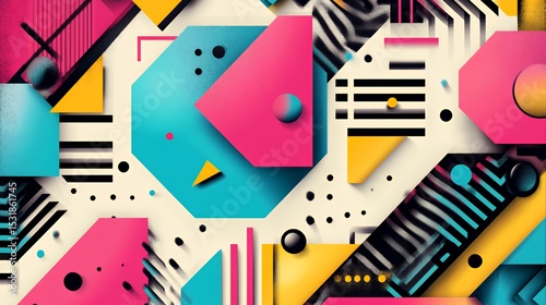 Abstract Geometric Shapes Colorful Modern Art Design
