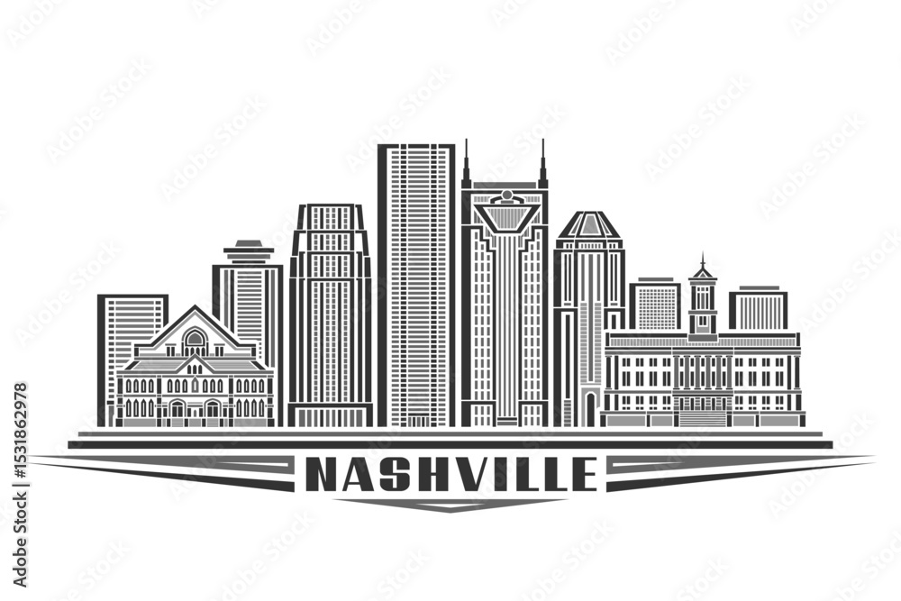 Obraz premium Vector illustration of Nashville