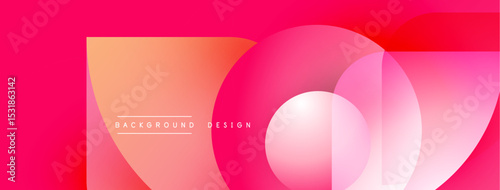 Abstract pink design. Overlapping circles create dynamic gradient effect. Text reads background design. Modern, vibrant visual.