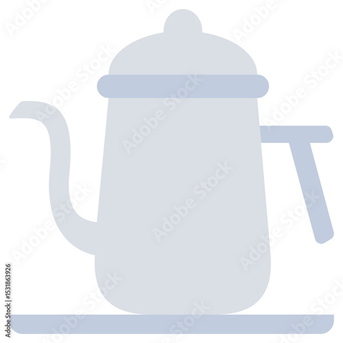 Tea Pot Flat Icon, Coffee Shop Concept Flat Design Style