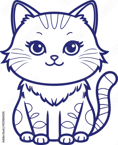 Colorful Cat Illustration Design Art