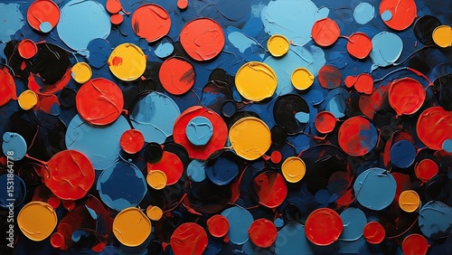 A Symphony of Circles A Vibrant Textured Abstract Artwork