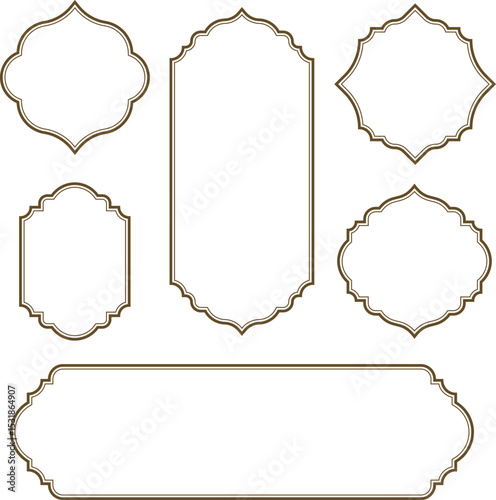 Set of Vintage Decorative Frames: Elegant Labels and Ornate Borders