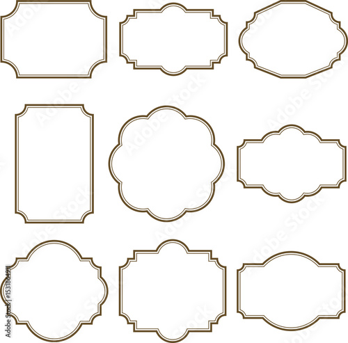 Set of Vintage Decorative Frames: Elegant Labels and Ornate Borders