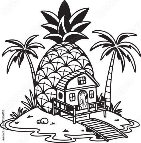 tropical island with palm trees