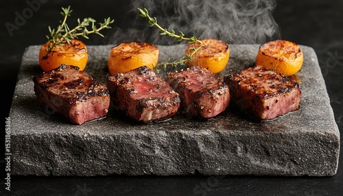 Grilled Beef Steaks with Roasted Vegetables