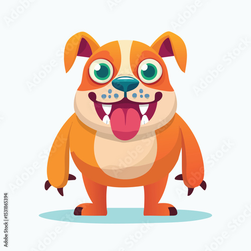 Bulldog Streamlined Vector Art with Flat Colors and Sharp Linework