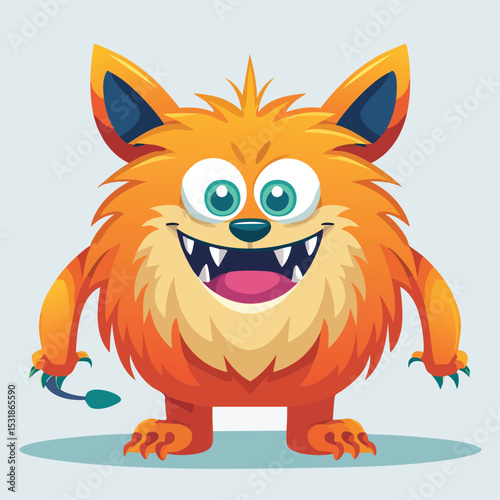 Pomeranian Streamlined Vector Art with Flat Colors and Sharp Linework