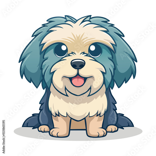 Havanese Streamlined Vector Art with Flat Colors and Sharp Linework