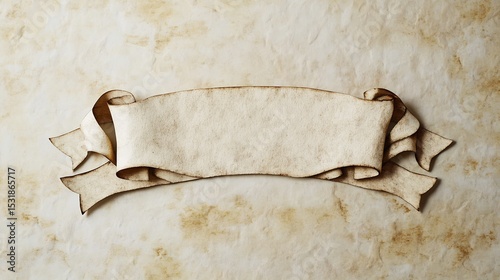 Decorative ribbon styled nameplate sticker on textured paper ideal for addressing envelopes and product packaging