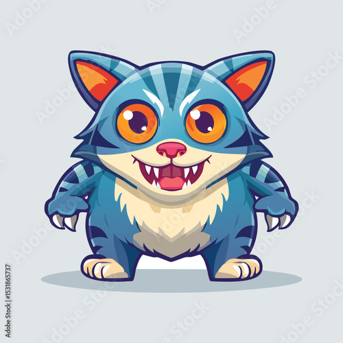 American Shorthair Streamlined Vector Art with Flat Colors and Sharp Linework