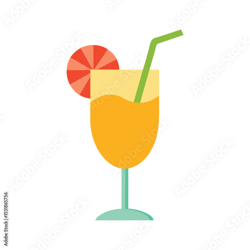 Summer cocktail vector illustration