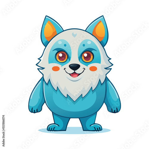Arctic Fox Streamlined Vector Art with Flat Colors and Sharp Linework