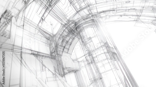 Wallpaper Mural Abstract architectural blueprint Torontodigital.ca