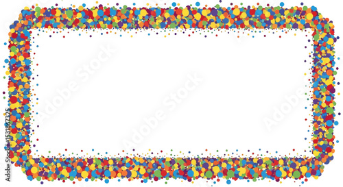 Colorful Confetti Border Frame Festive Design Element for Invitations, Cards, and More