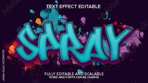 text effect editable urban graffiti vector