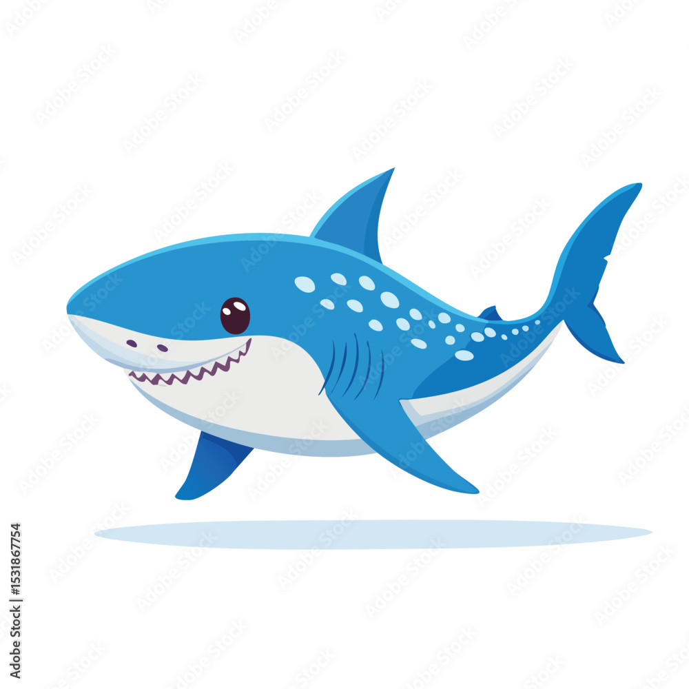 Naklejka premium Whale Shark Streamlined Vector Art with Flat Colors and Sharp Linework
