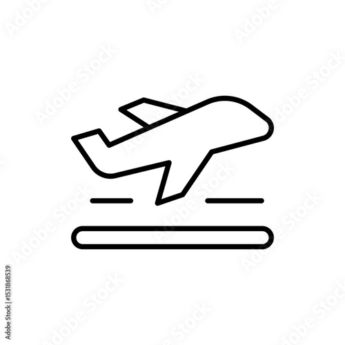 Flight Departure Icon Modern Minimal Outline Vector Illustration