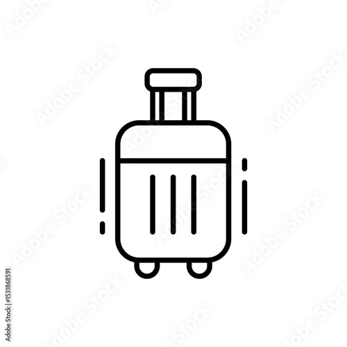 Rolling Suitcase Icon Outline Style Thin Line Symbol for Travel Luggage or Baggage Concept