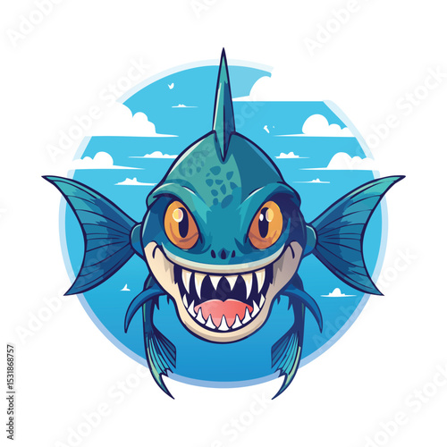 Catfish Streamlined Vector Art with Flat Colors and Sharp Linework