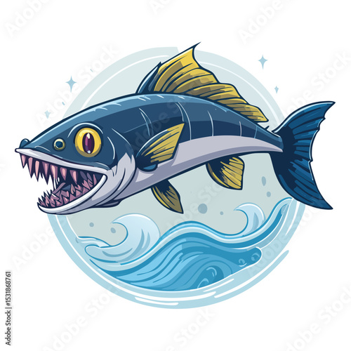 Electric Catfish Streamlined Vector Art with Flat Colors and Sharp Linework